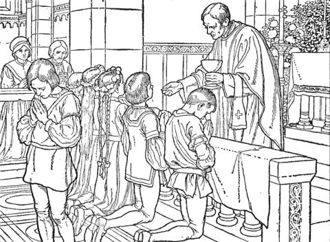 Holy Communion Coloring Page